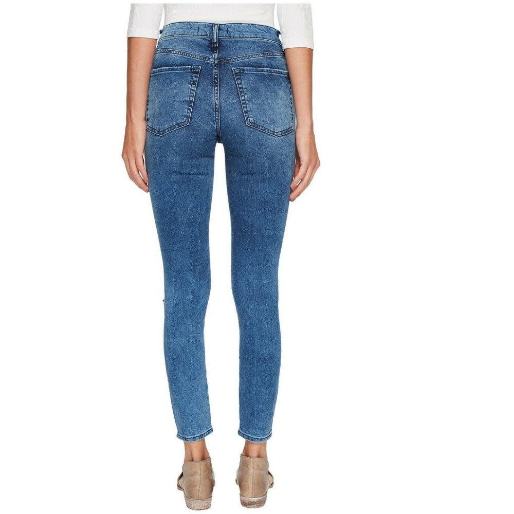 Free People High Waisted Ankle Skinny Jeans Ripped - Picture 2 of 6